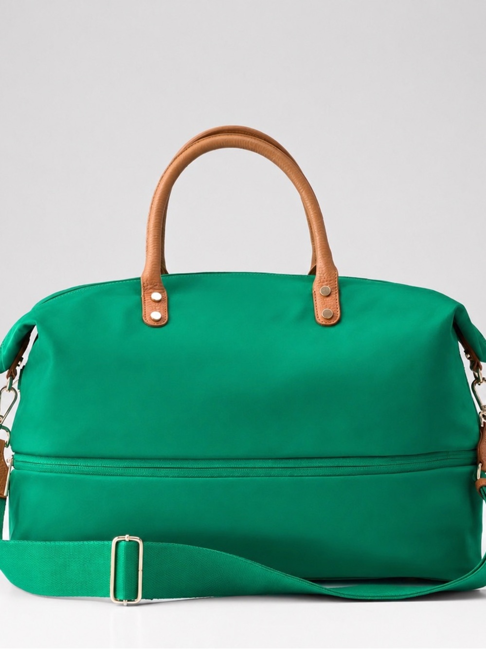 Mark & Graham Terminal 1 Expandable Travel Tote Green luggage bag Monogram “I”